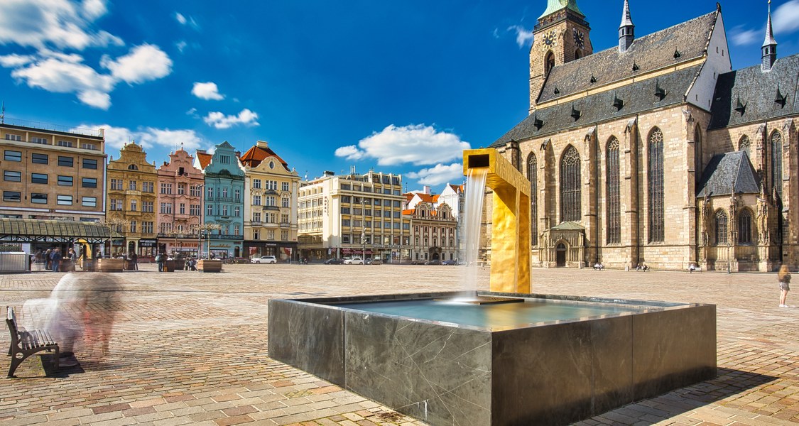 This picture represents St. Bartholomew's Cathedral.  The cathedral boasts the tallest church tower in the Czech Republic. After you’ve tackled the nearly 300 stairs to reach the top, a wonderful view of the entire city and surrounding region will open before you.